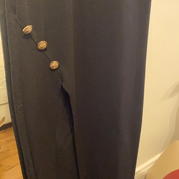 GORGEOUS High Thigh Slit Floor Length Dress Form Fitting with High Neckline - Picture 4 of 6